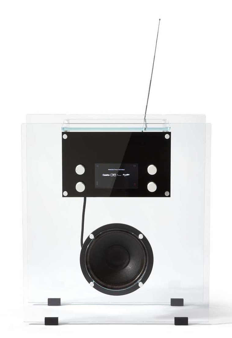 842 Radio in Cristallo Cassina Knöpfe aus satiniertem Edelstahl