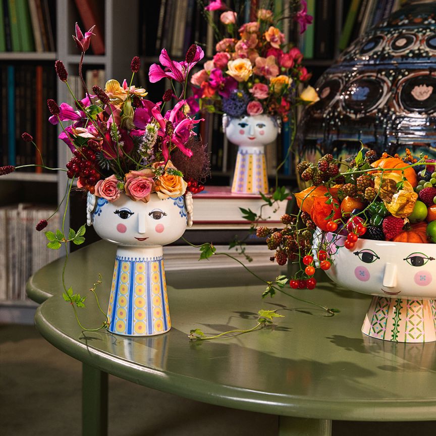 Eva Vase H18,5cm hellblau Bjørn Wiinblad