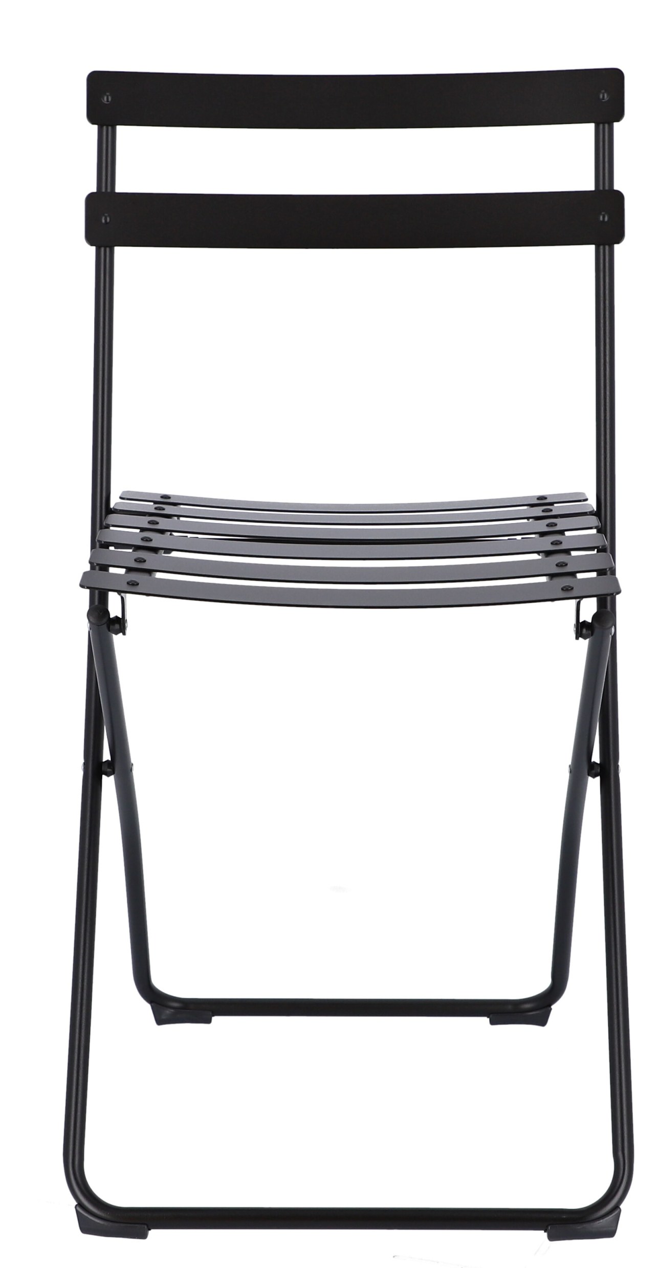 Schwarzer Fiam Spring Klappstuhl von Jan Kurtz für den Outdoor-Bereich, Ansicht von vorne.