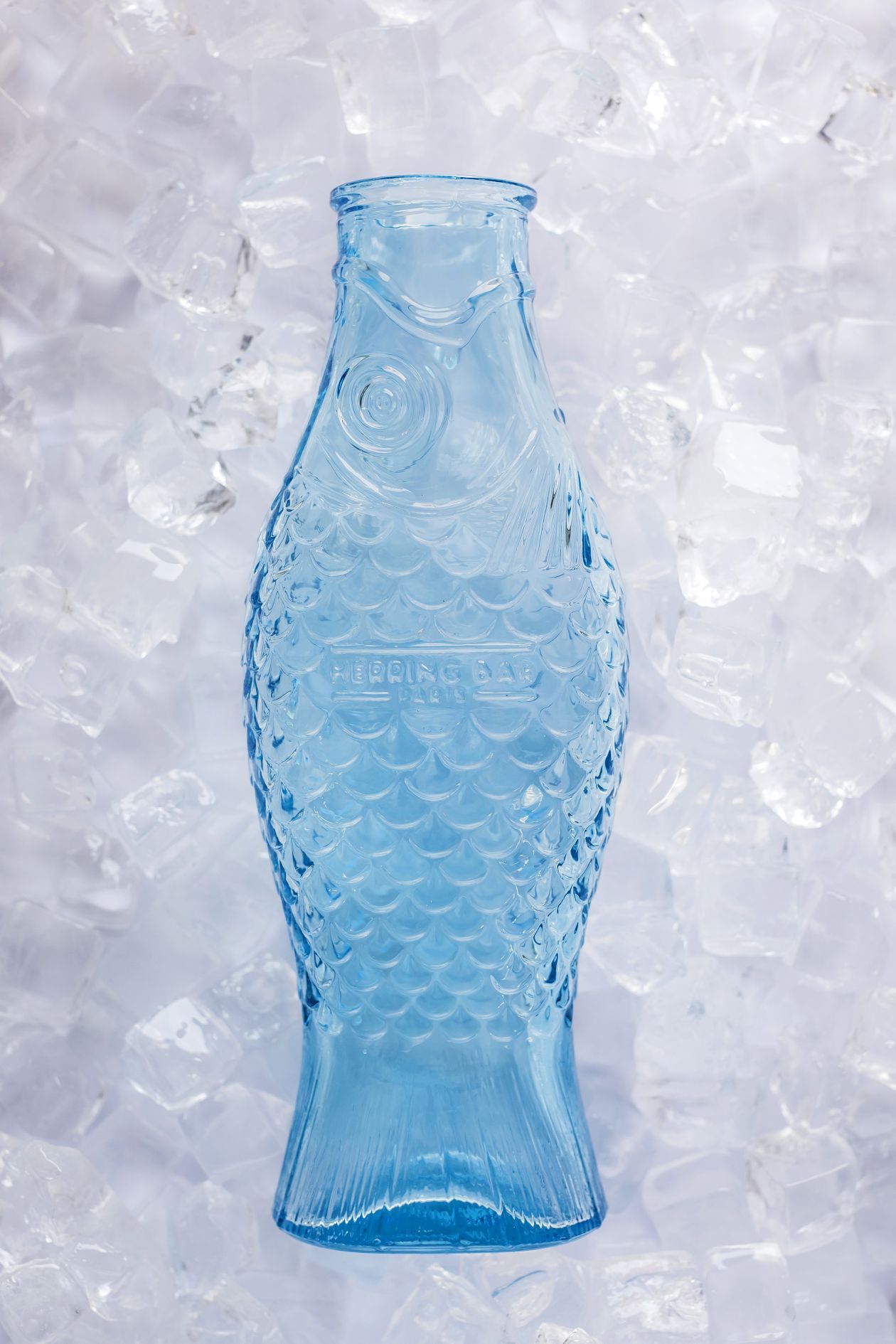 Fles Flasche Fisch Blau Serax