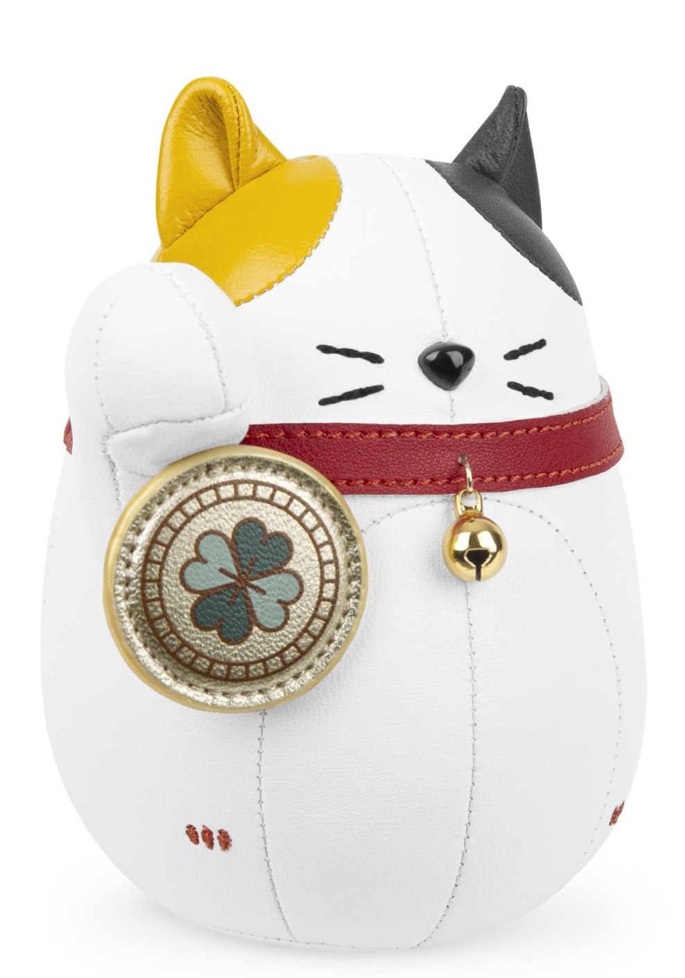 Briefbeschwerer Katze Lucky Cat Fuu Clover Weiß / Ocker gelb Züny 
