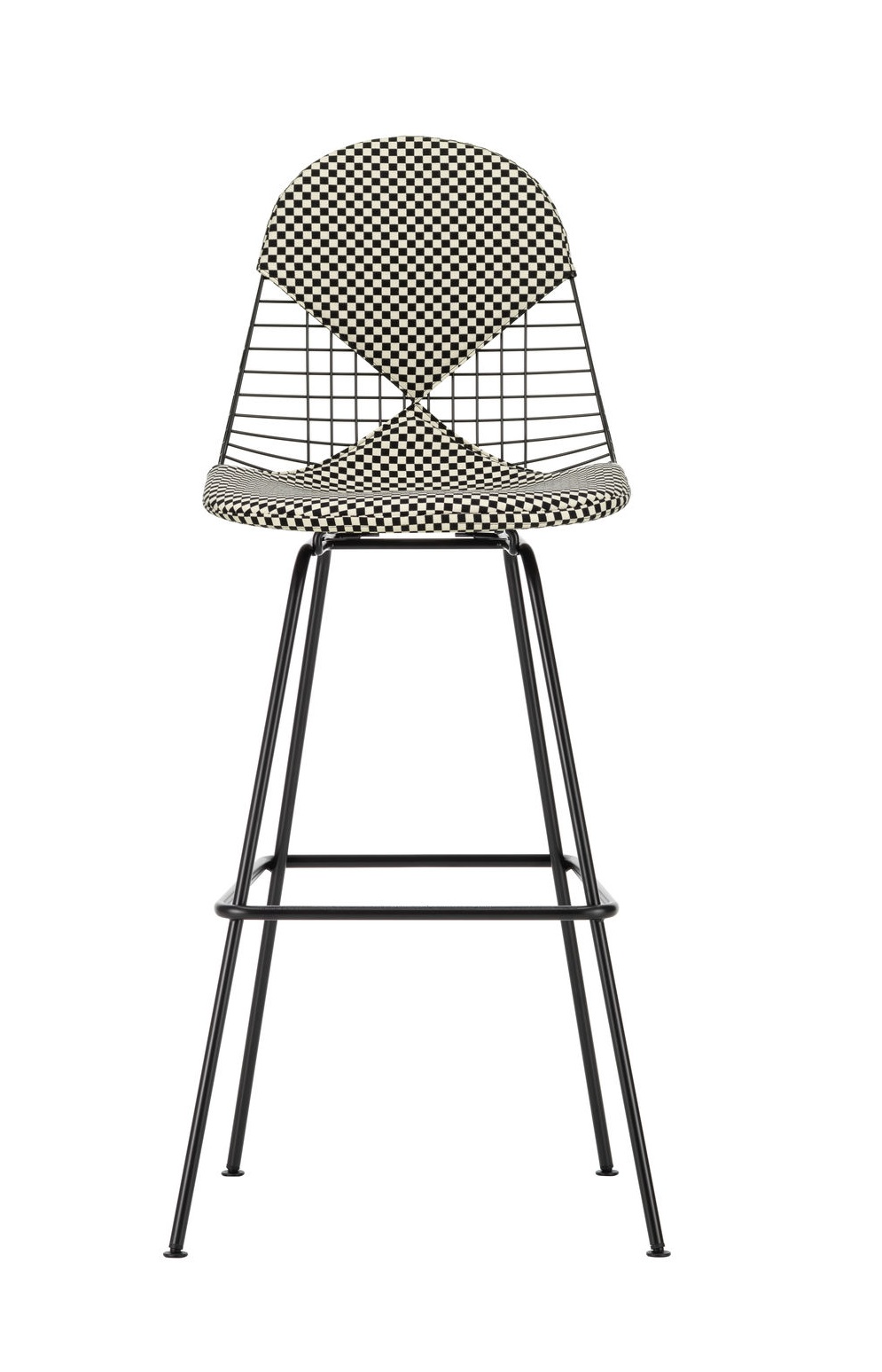 Eames Wire Bar Stool Barhocker High mit Sitz- und Rückenpolster Vitra