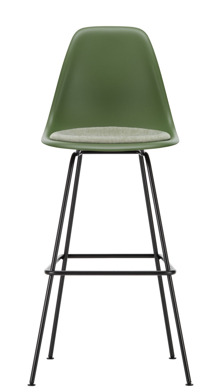 Eames Plastic Bar Stool Barhocker High mit Sitzpolster Vitra