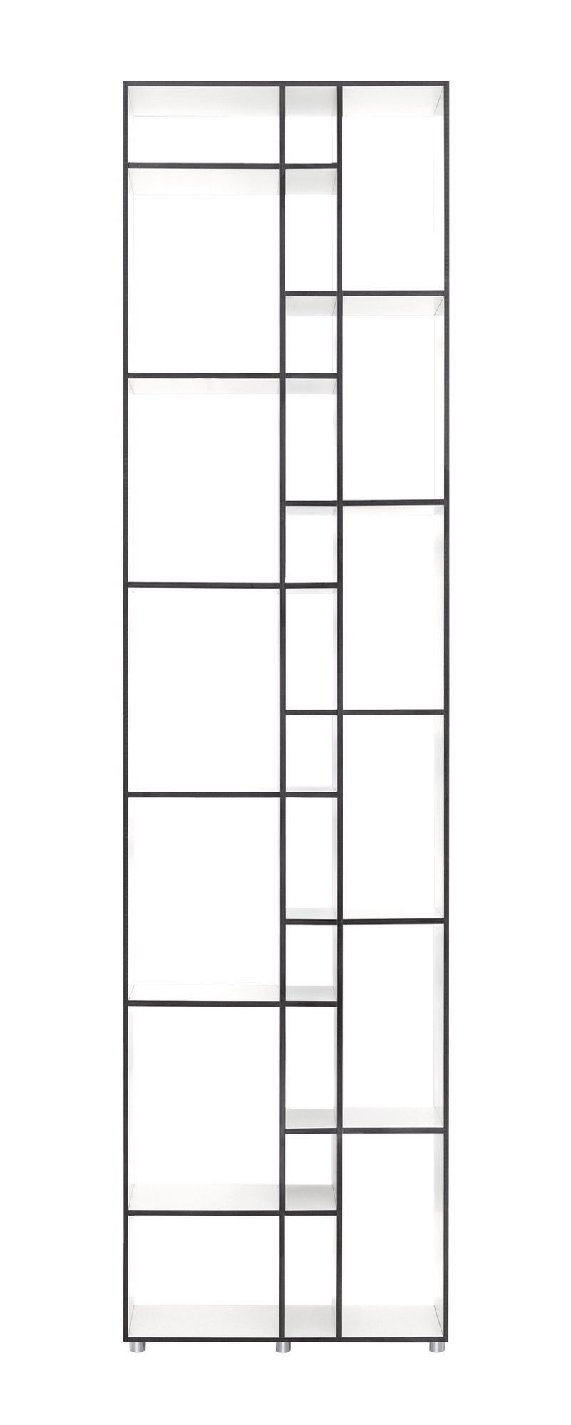 Code Holzregal mit MDF-Platten und schwarzem Rahmen, modernes Bücherregal für Wohnzimmer und Büro.