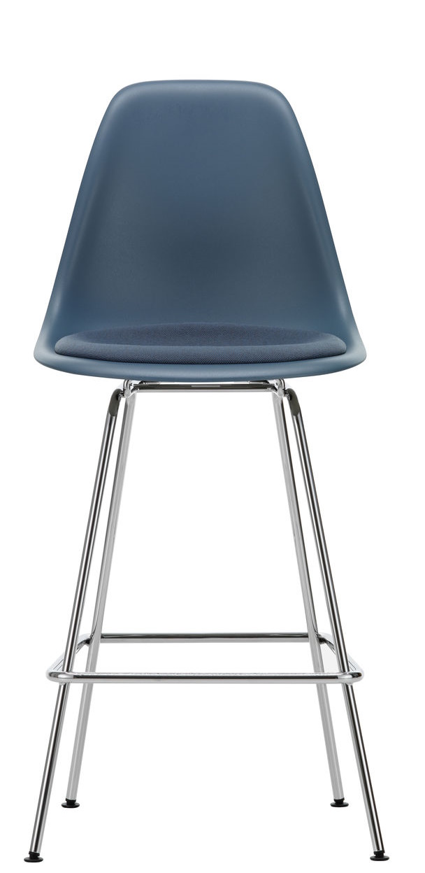 Eames Plastic Bar Stool Barhocker Medium mit Sitzpolster Vitra