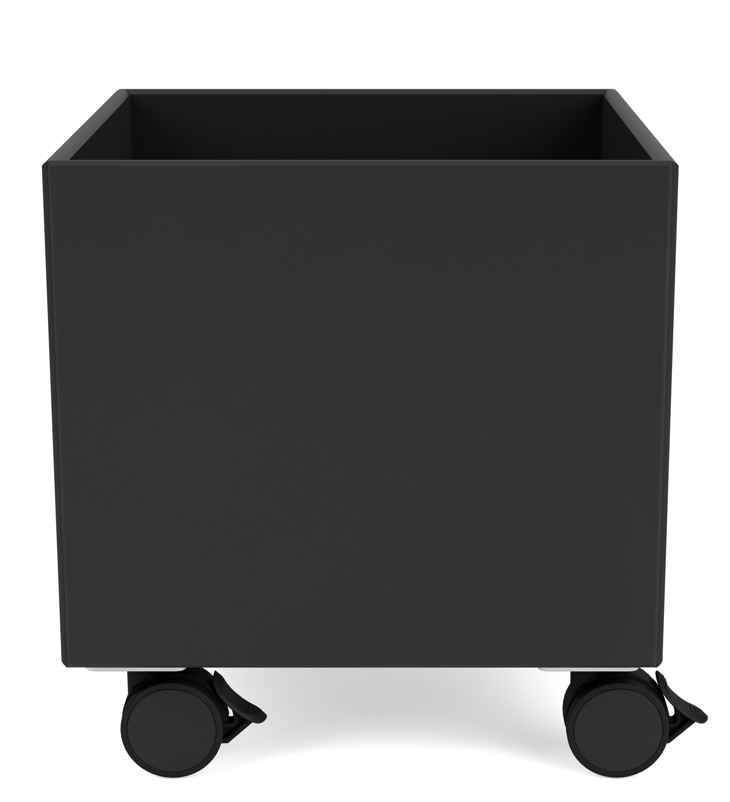 Schwarze Colour Box Aufbewahrungsbox auf Rollen, ideal für Büro oder Kinderzimmer. Praktische Rollbox.