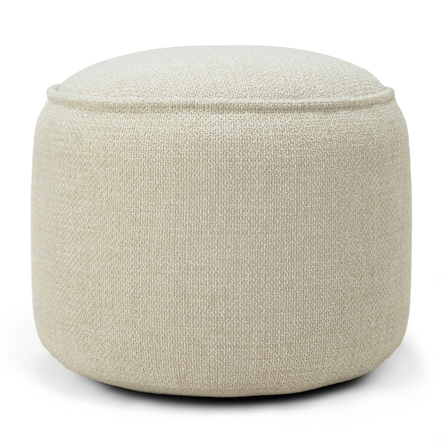 Beiger Donut Sitzhocker von Ethnicraft für den Außenbereich, moderner Pouf für Garten und Terrasse.