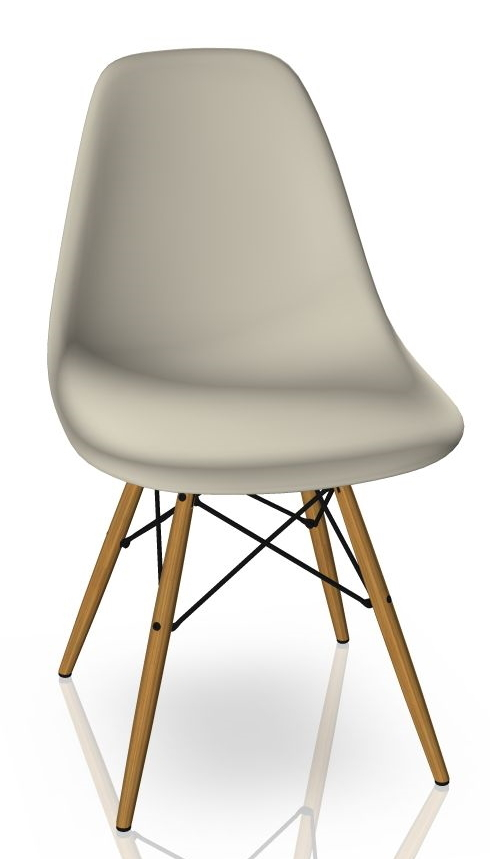 Eames Plastic Side Chair DSW Stuhl Vitra Esche honigfarben-Kieselstein