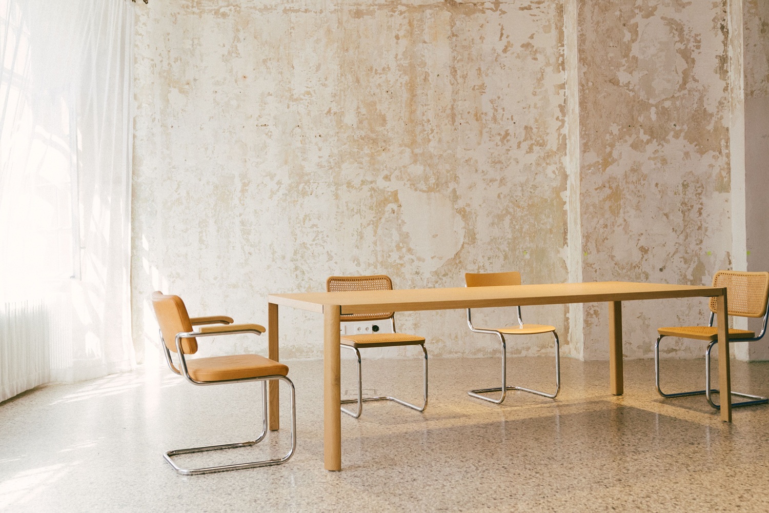 S 32 V Stahlrohr Klassiker Freischwiger CHROM/NATUR Thonet VORZUGSKOMBINATION