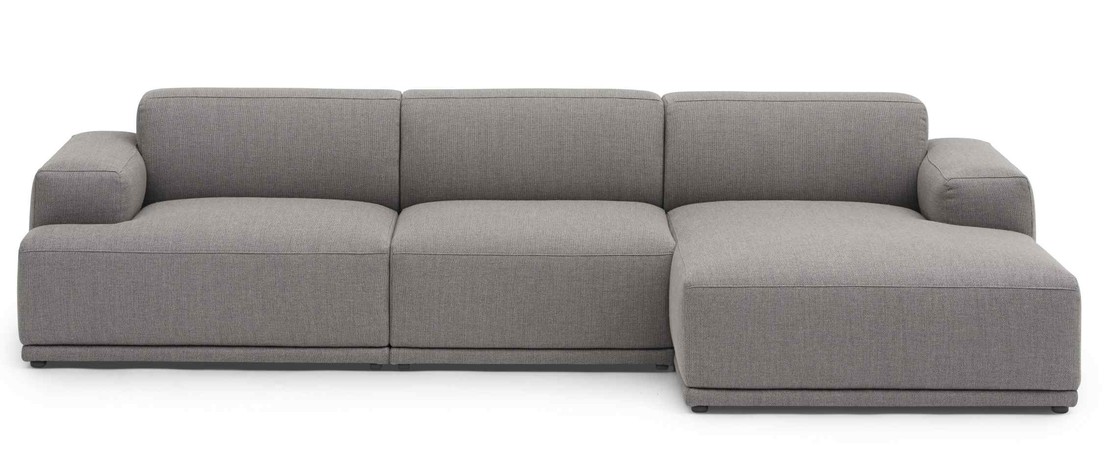 Graues Connect Soft Sofa von Muuto, 3-Sitzer mit Ottomane, modernes modulares Design.