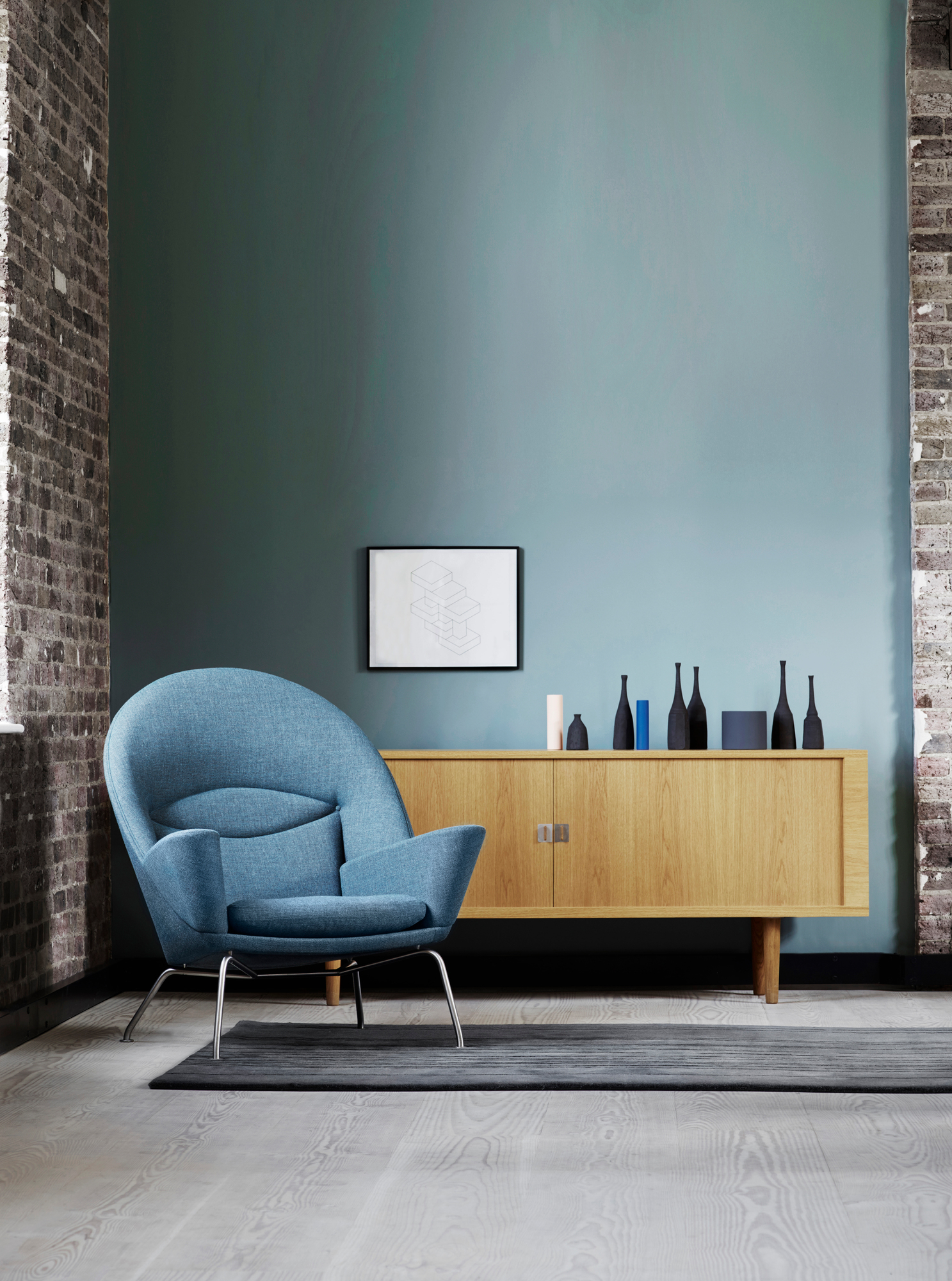 CH825 Credenza Sideboard von Carl Hansen & Søn aus Eiche weißgeölt mit Massivholzgestell.