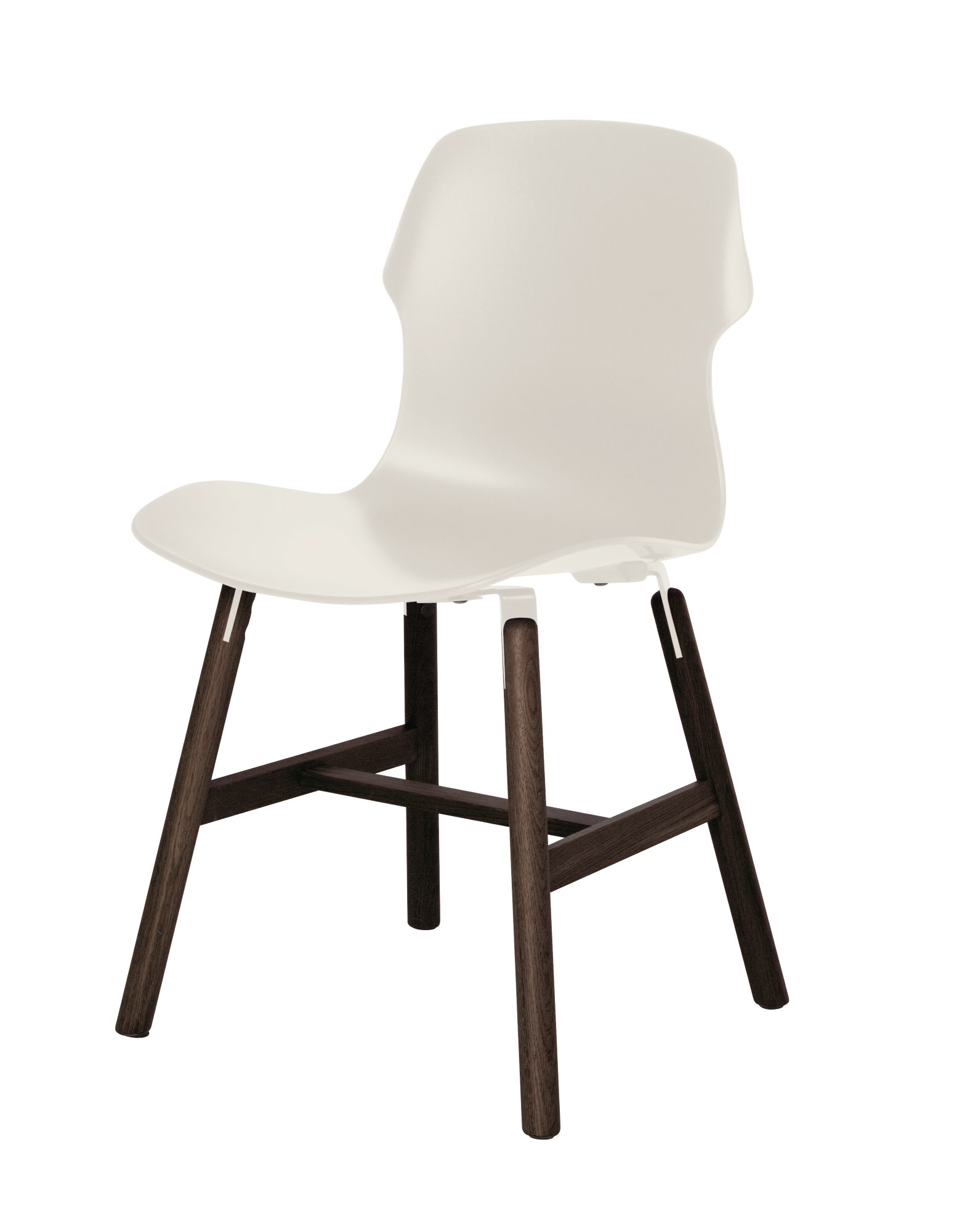 Weißer Stereo Wood Stuhl von Casamania Horm mit dunklem Holzgestell, moderner Esszimmerstuhl.