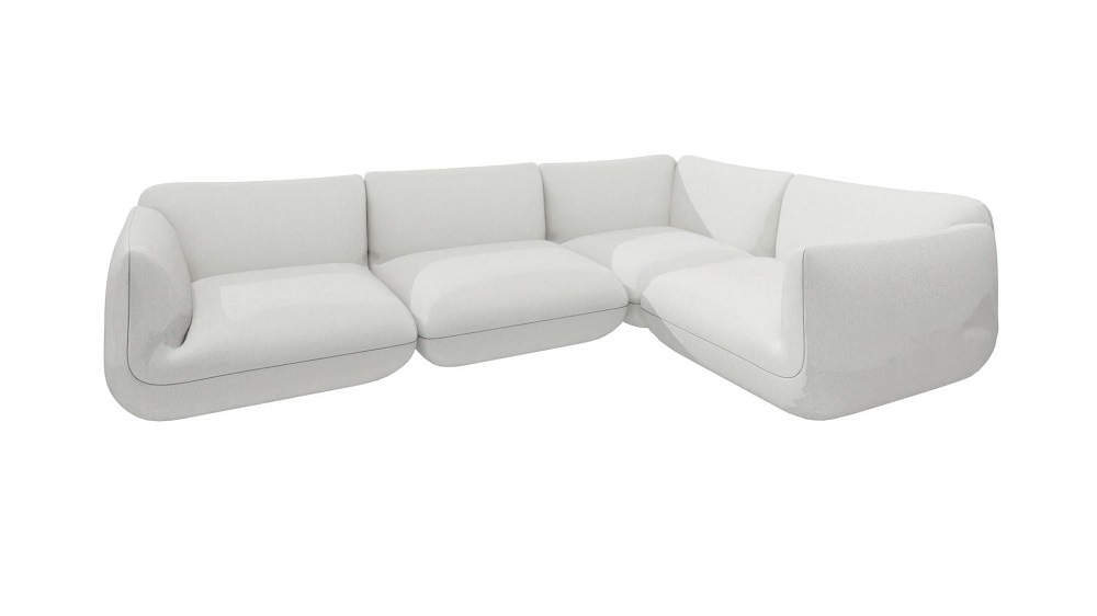 Hellgraues Jalis21 Sofa von Cor, modernes Ecksofa mit weichen Formen für Wohnzimmer.