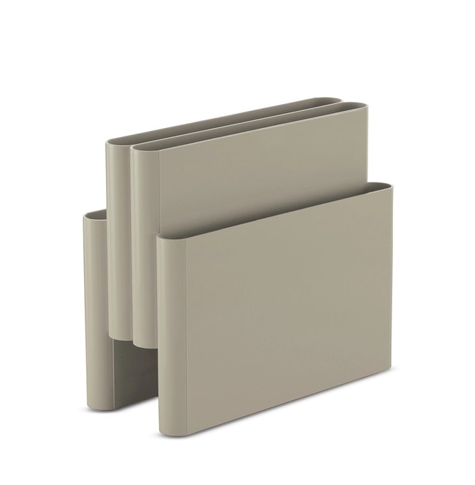 Beiger Kartell Magazine Rack Zeitungsständer aus Kunststoff, ideal zur Aufbewahrung von Zeitschriften und Zeitungen.