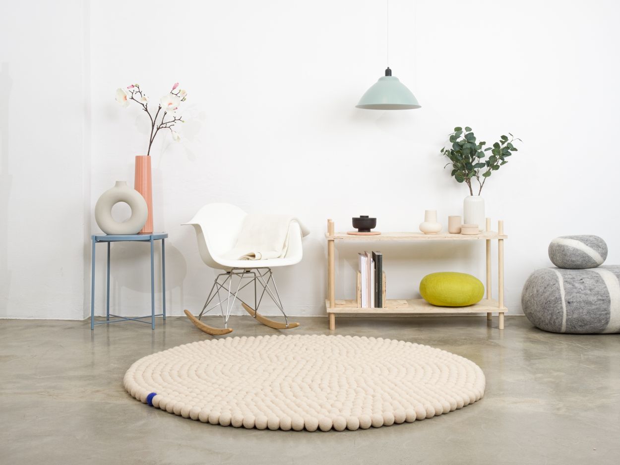 Big One Rund Filzteppich Ø 200 cm myfelt Beige