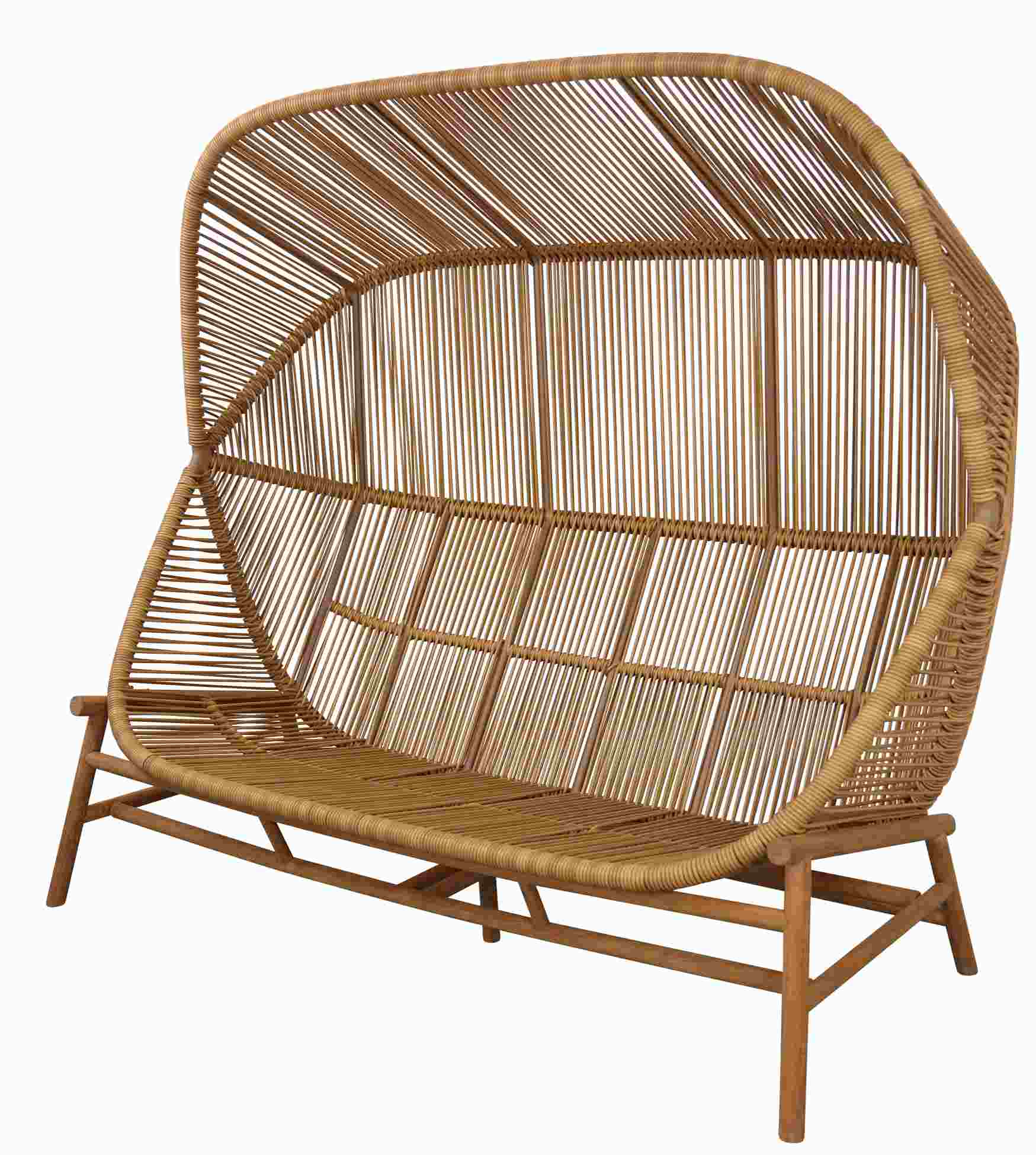 Hive 2-Sitzer Sofa von Cane-Line: Outdoor-Sofa aus Rattan mit Überdachung für zwei Personen.