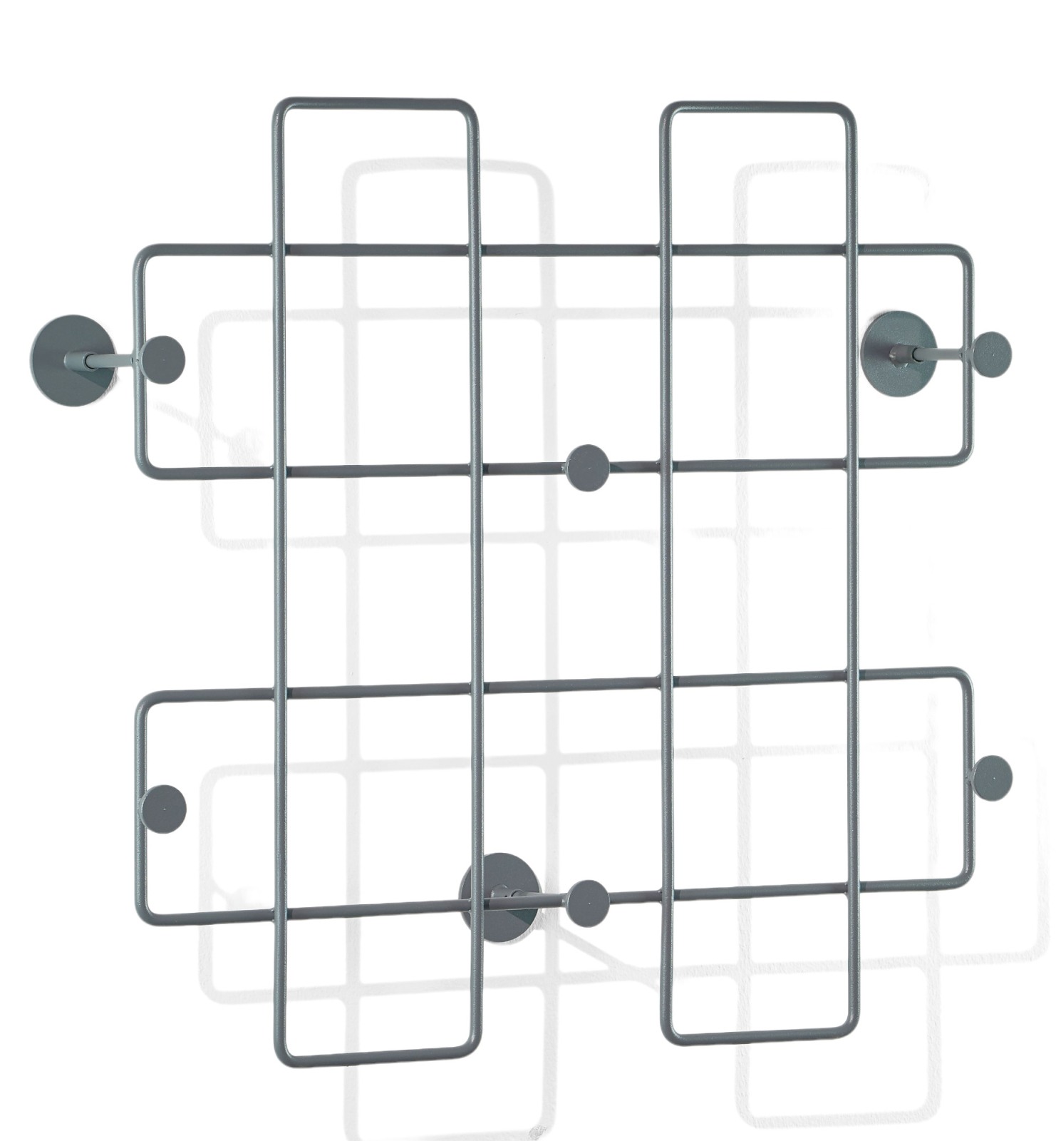 Bazar Wandgarderobe groß basaltgrau von Richard Lampert: Moderne Garderobe aus Stahl mit Haken.