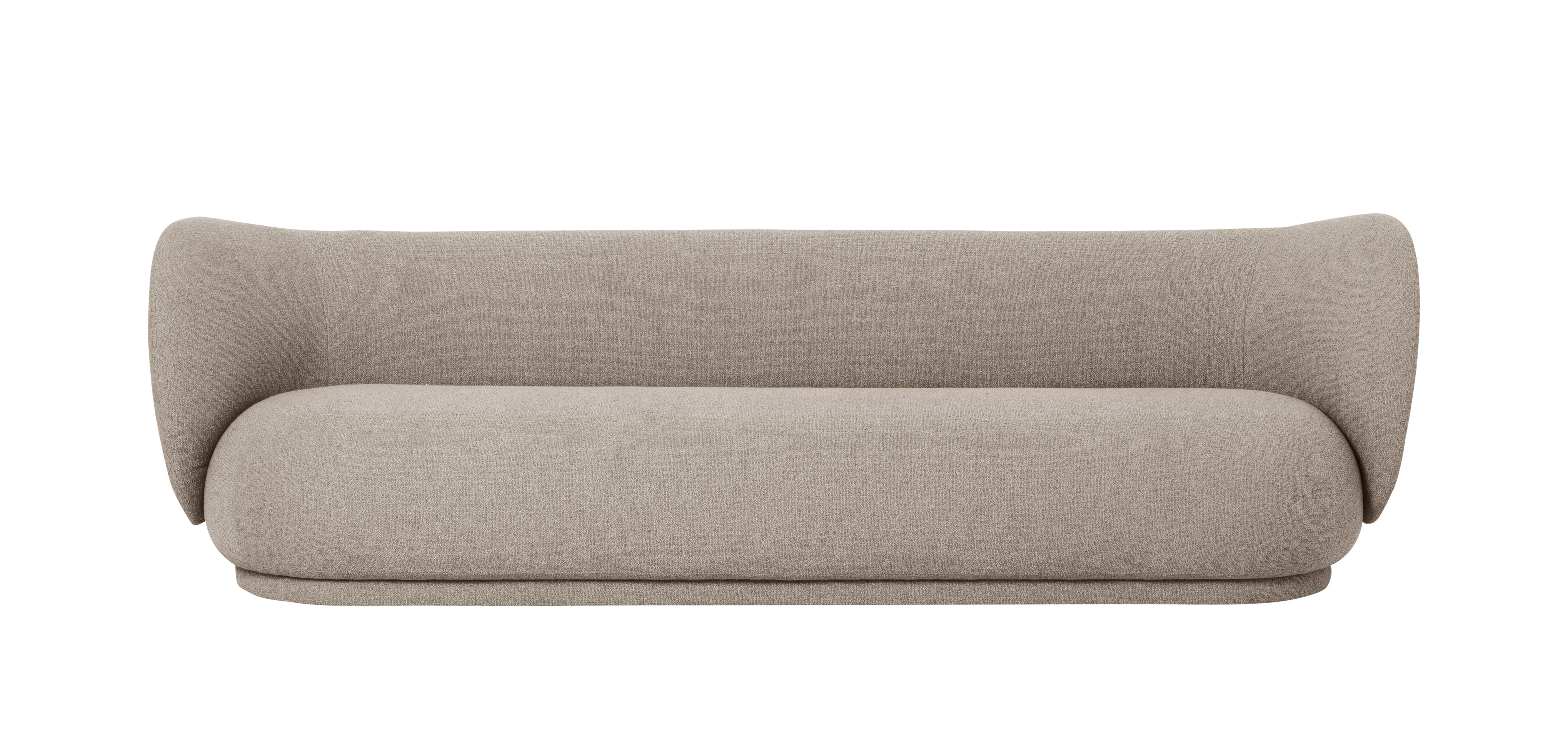 Ansicht von oben: Ferm Living Rico Sofa, 4-Sitzer, Bouclé Sand, modernes Wohnzimmer Möbel.