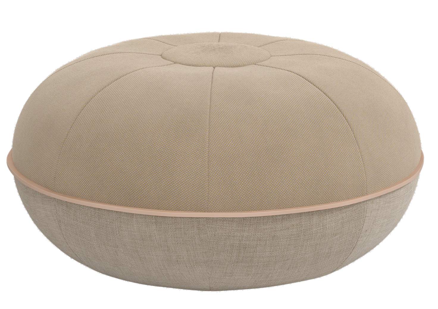 Beiger Pouf Hocker von Fritz Hansen: Kleiner, runder Sitzhocker aus Stoff für Wohnzimmer und Büro.