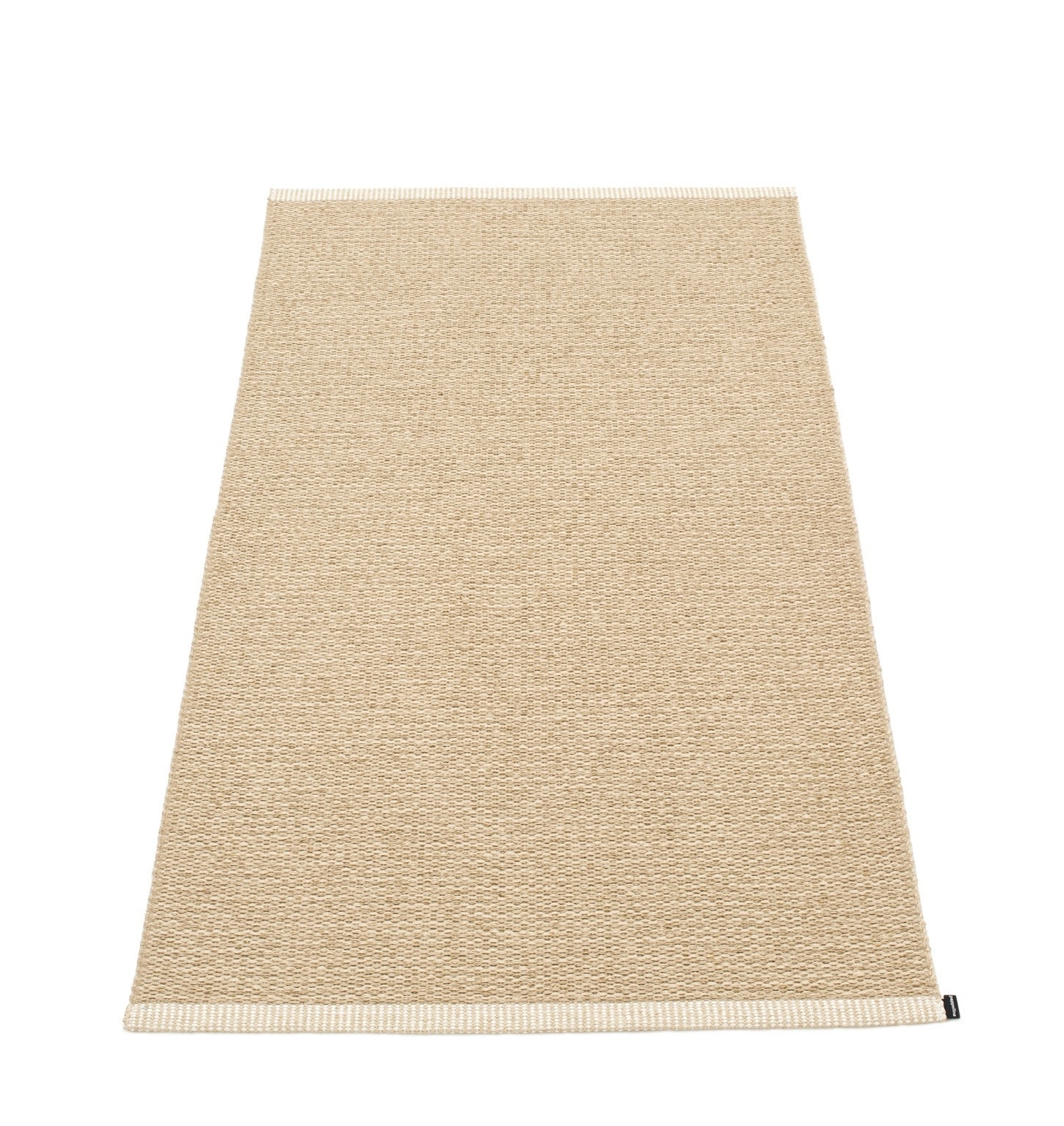 Beiger Pappelina Teppich "Mono" 85x160 cm aus Kunststoff, gewebt und pflegeleicht. Moderner Bodenbelag.