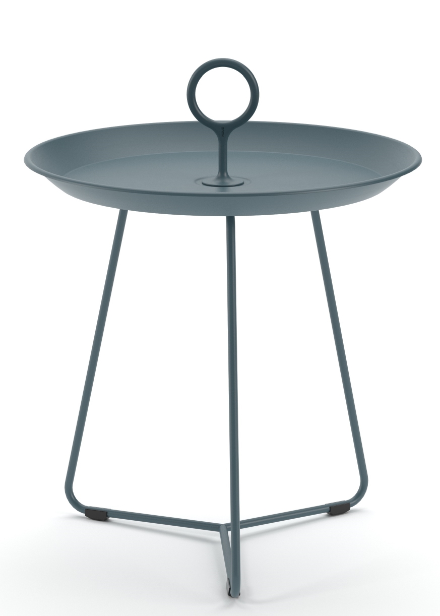 Blauer Houe Eyelet Beistelltisch für drinnen und draußen mit praktischem Tragegriff.