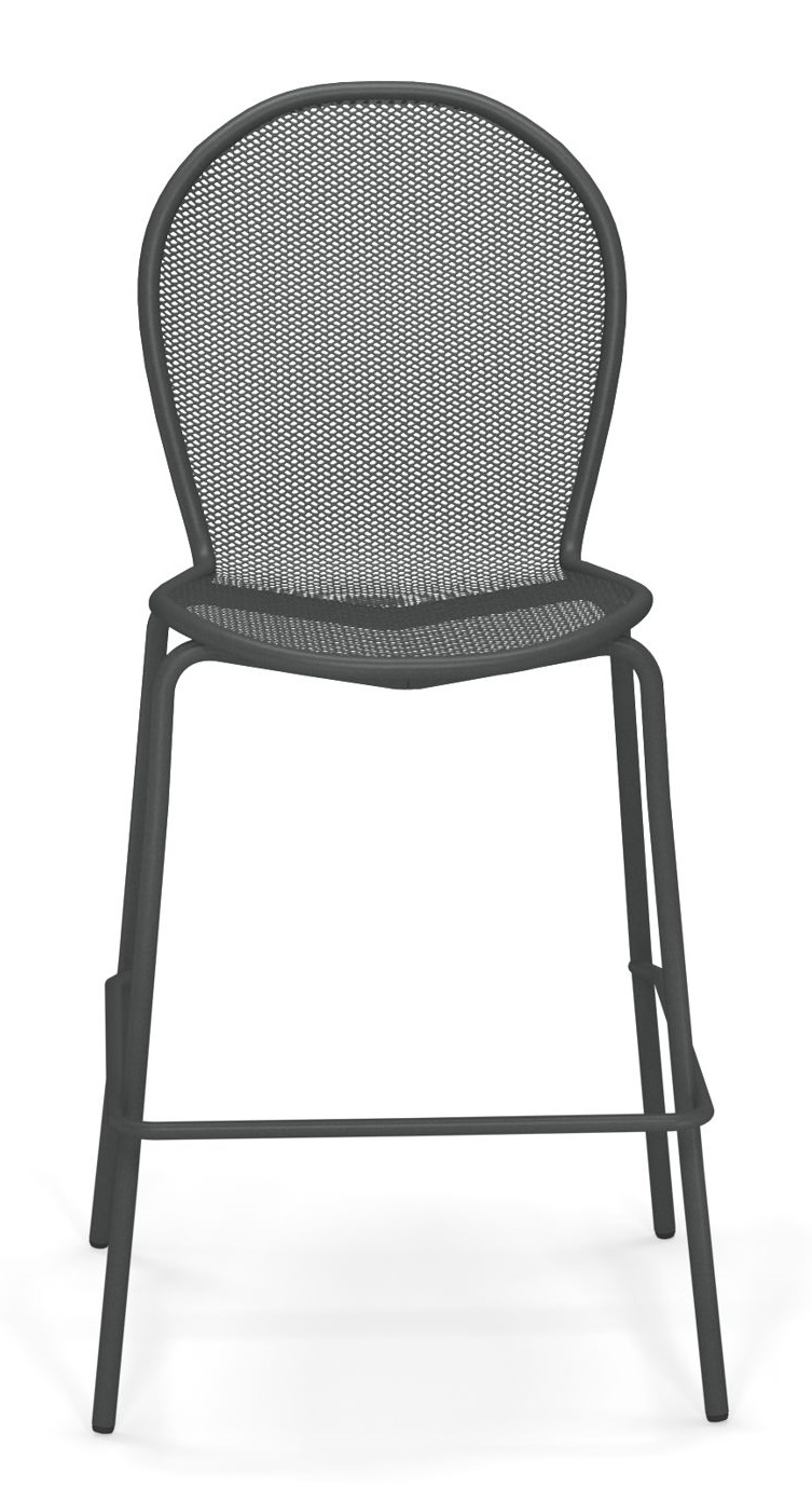 Grauer Ronda Barhocker von Emu aus Metallgeflecht, ideal für den Außenbereich.