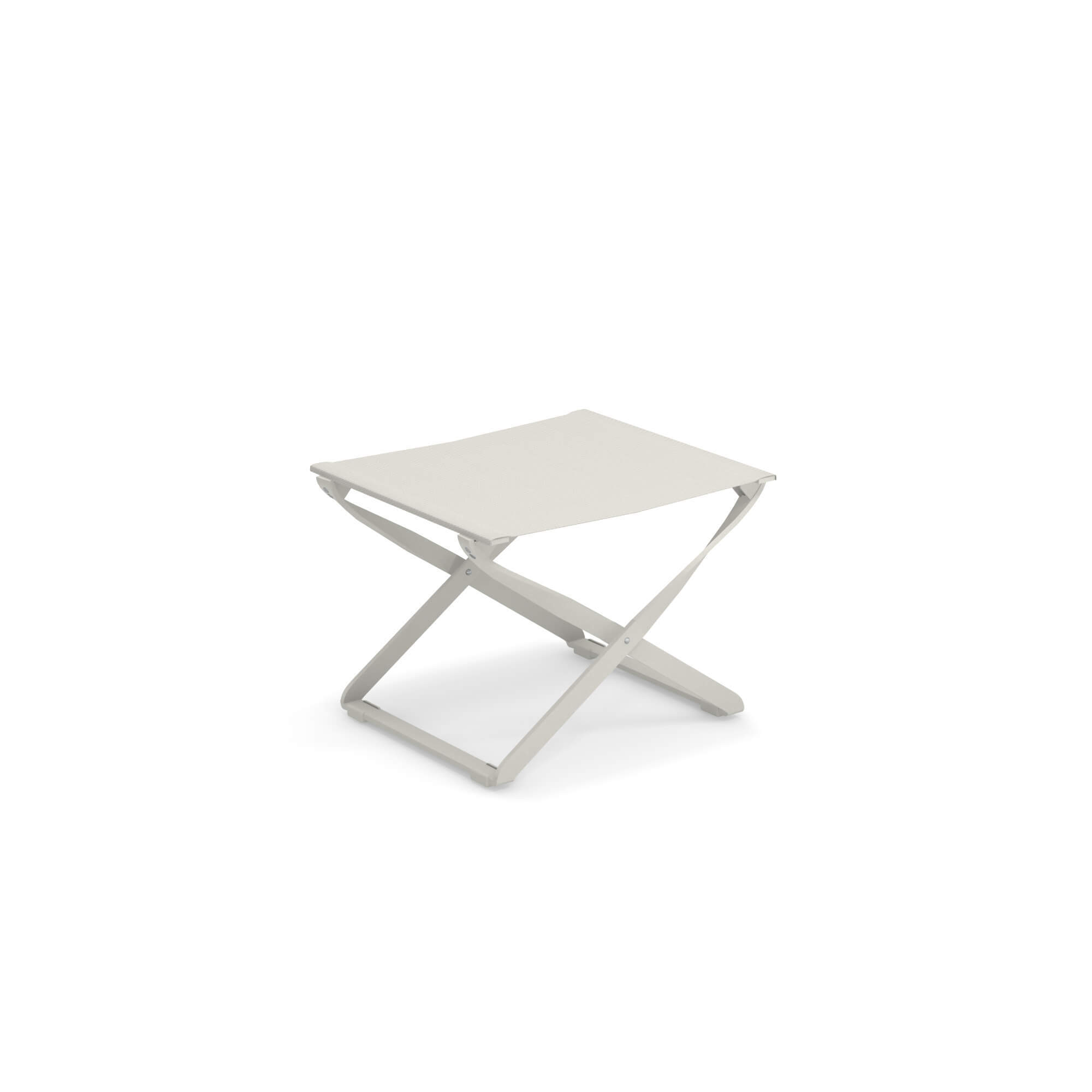 Weißer Ciak Outdoor Hocker von Emu, klappbar, für Garten und Terrasse. Praktischer, leichter Sitzhocker.