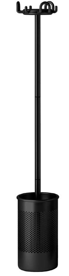 Schwarzer Cribbio Kleiderständer mit integriertem Schirmständer von Rexite, modernes Design für Flur und Büro.