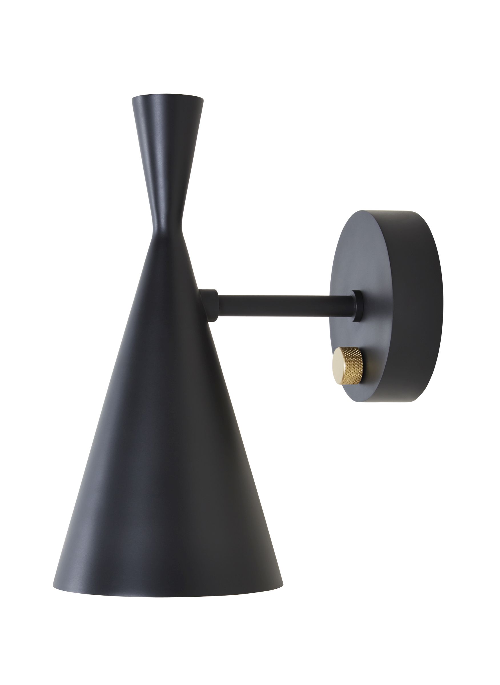 Schwarze Tom Dixon Beat Wandleuchte EINZELSTÜCK aus Messing und Stahl, modernes Design für Innenräume.