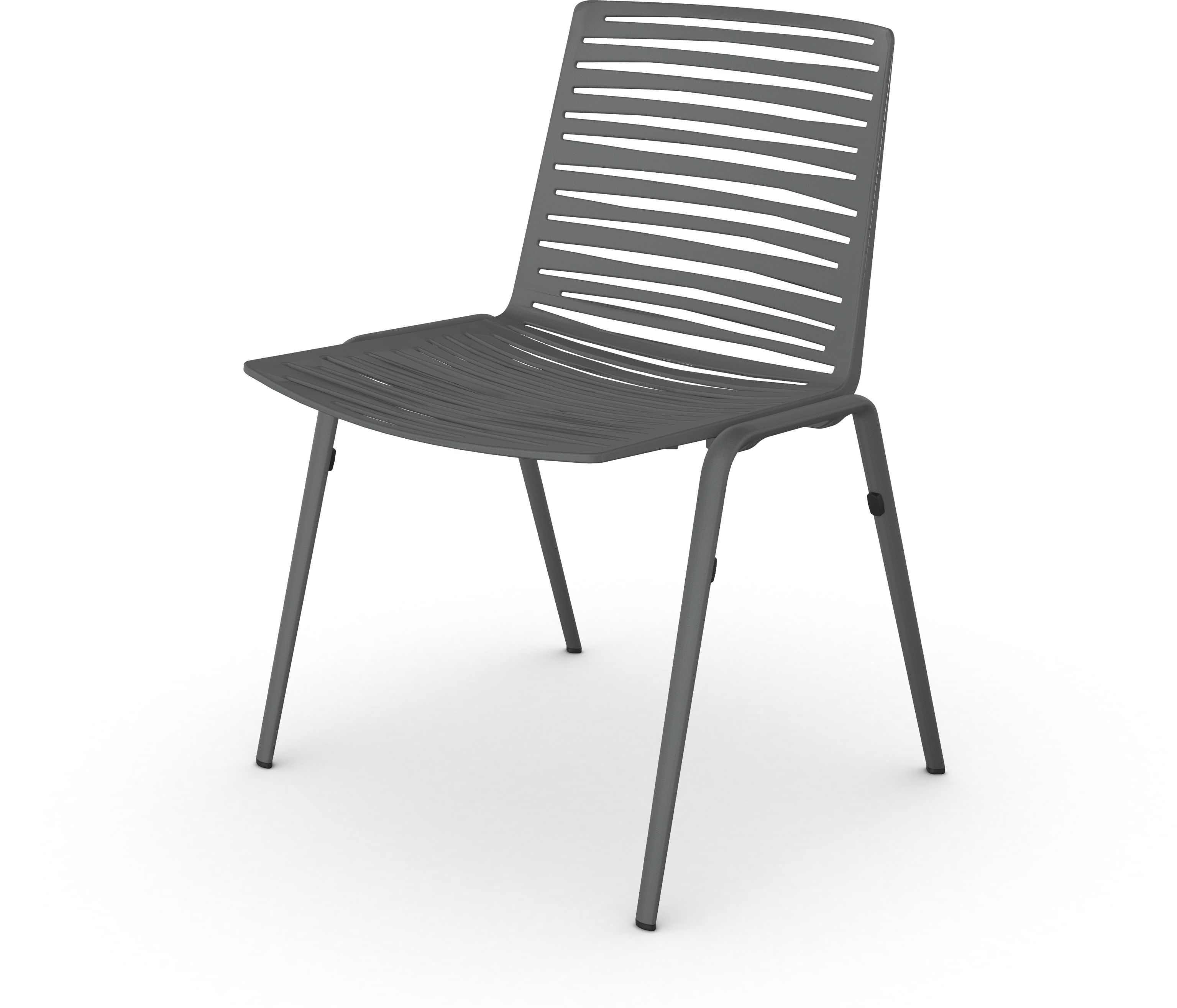 Zebra Outdoor Stuhl Fast, grauer Gartenstuhl mit Lattenmuster für Terrasse und Balkon.