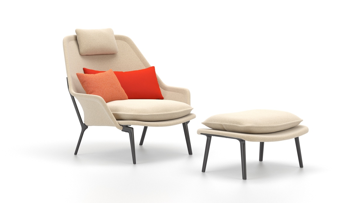 Slow Chair Ottoman Stoff Vitra