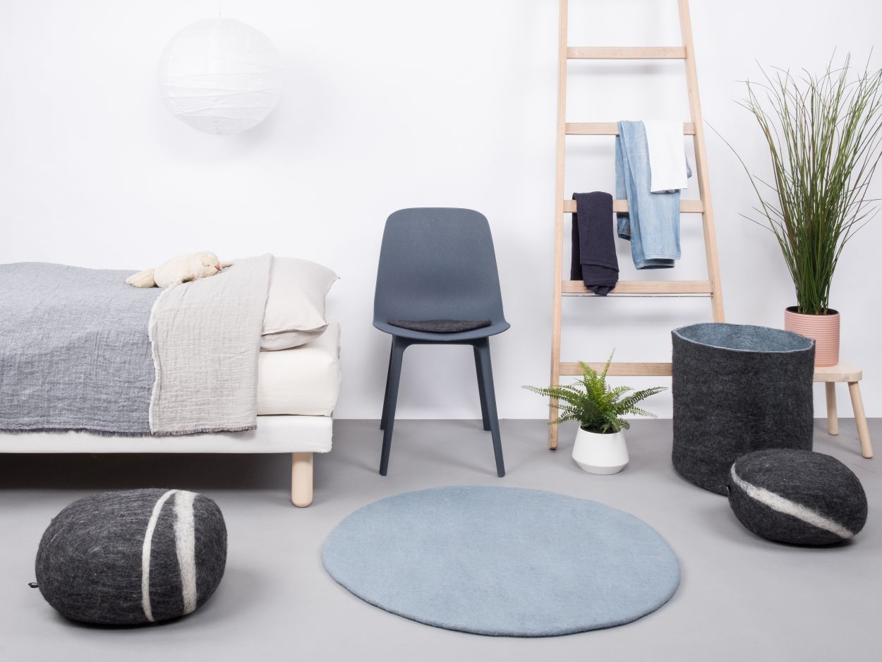 Mono Rund Filzteppich Ø 160 cm myfelt Mia (hellblau)