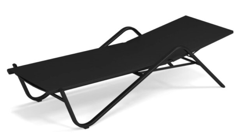 Schwarze Holly Sonnenliege von Emu für Garten und Terrasse, modernes Design.