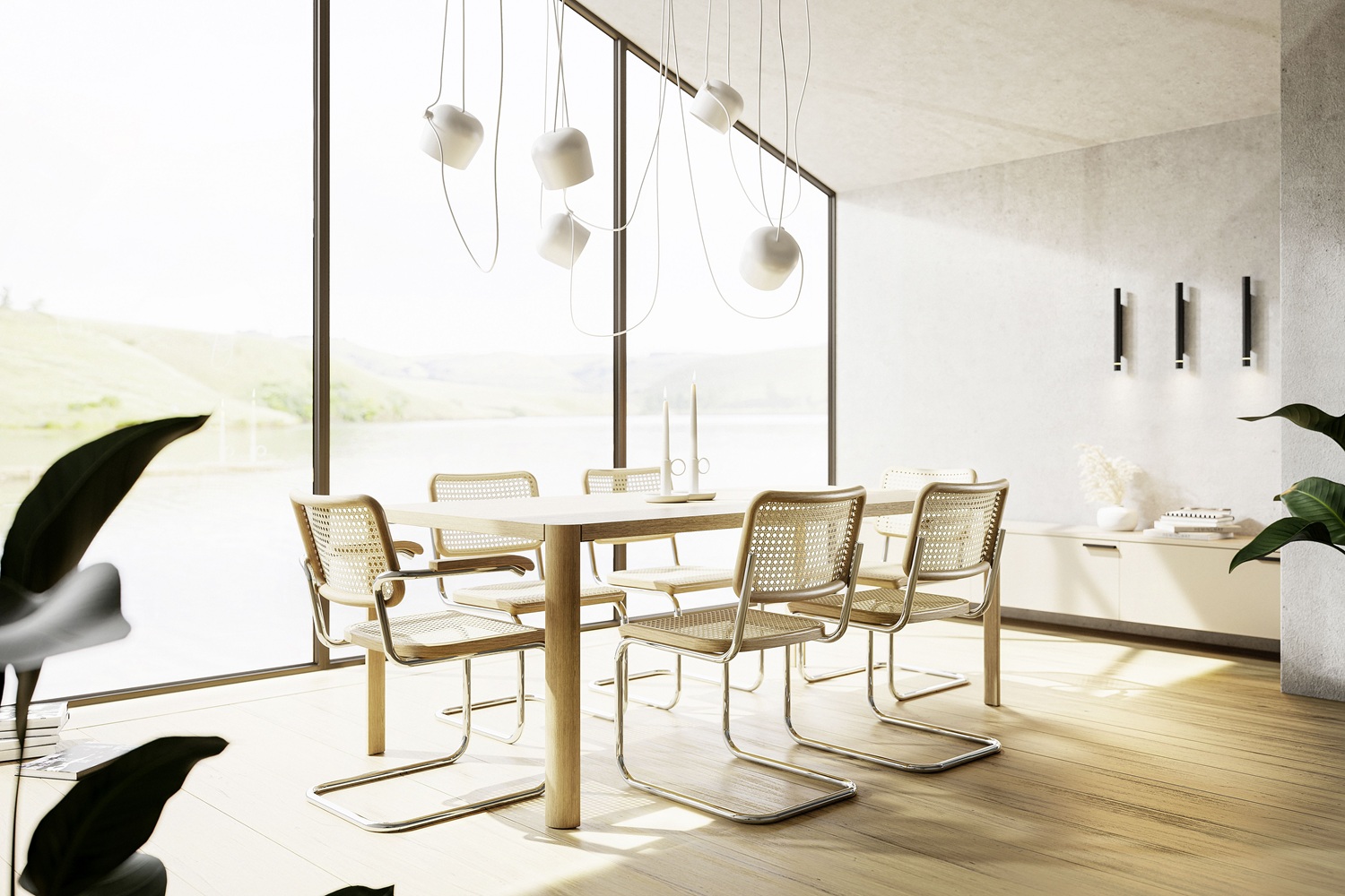 S 32 V Stahlrohr Klassiker Freischwiger CHROM/NATUR Thonet VORZUGSKOMBINATION