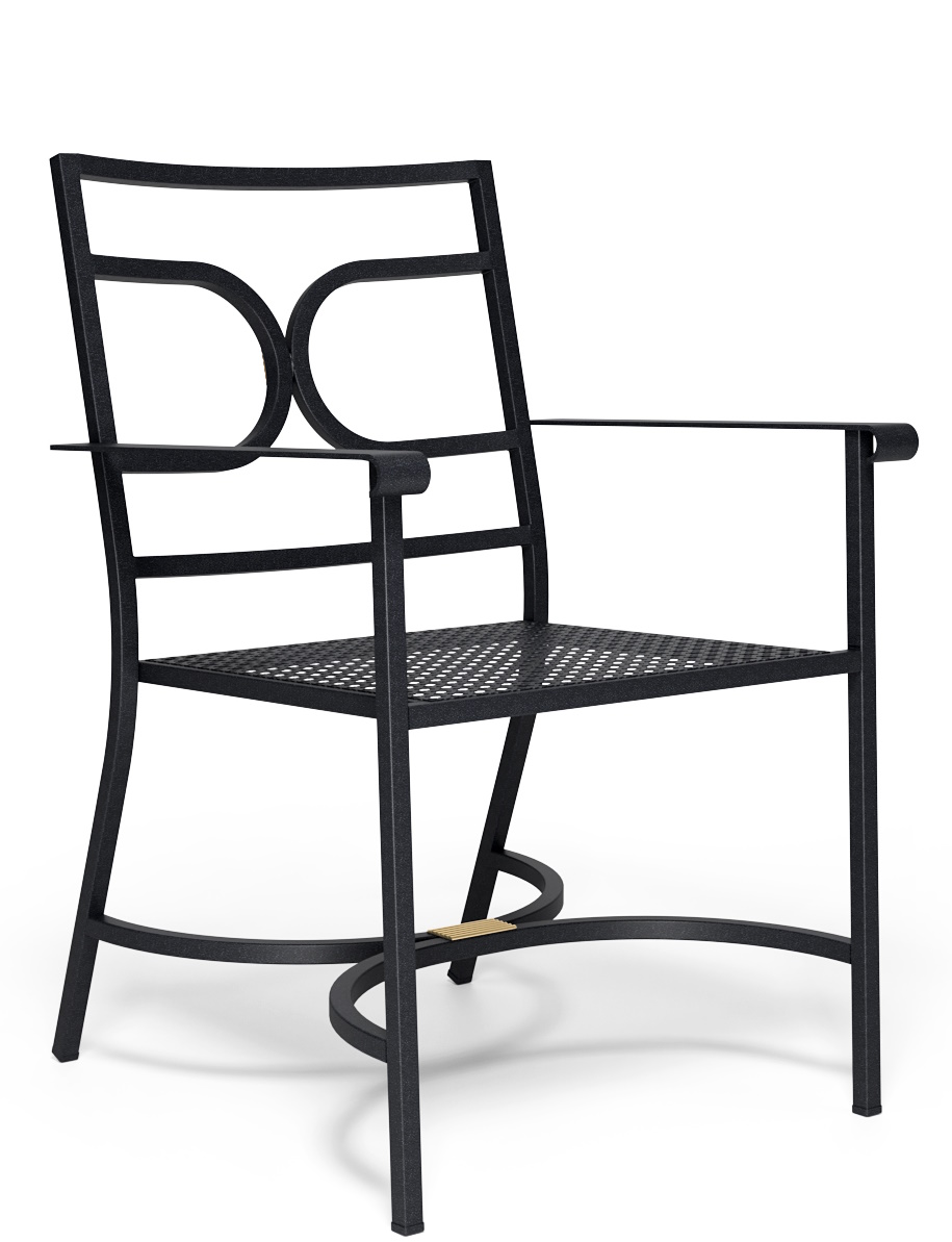 Schwarzer Collier Armchair Armlehnenstuhl von Emu für den Außenbereich mit Metallrahmen und modernem Design.