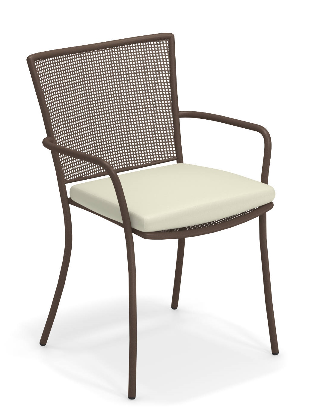 Athena Armchair mit ecrufarbenem C/3400 Kissen, ideal für Outdoor-Bereiche. Bequemer Armlehnstuhl für Garten und Terrasse.