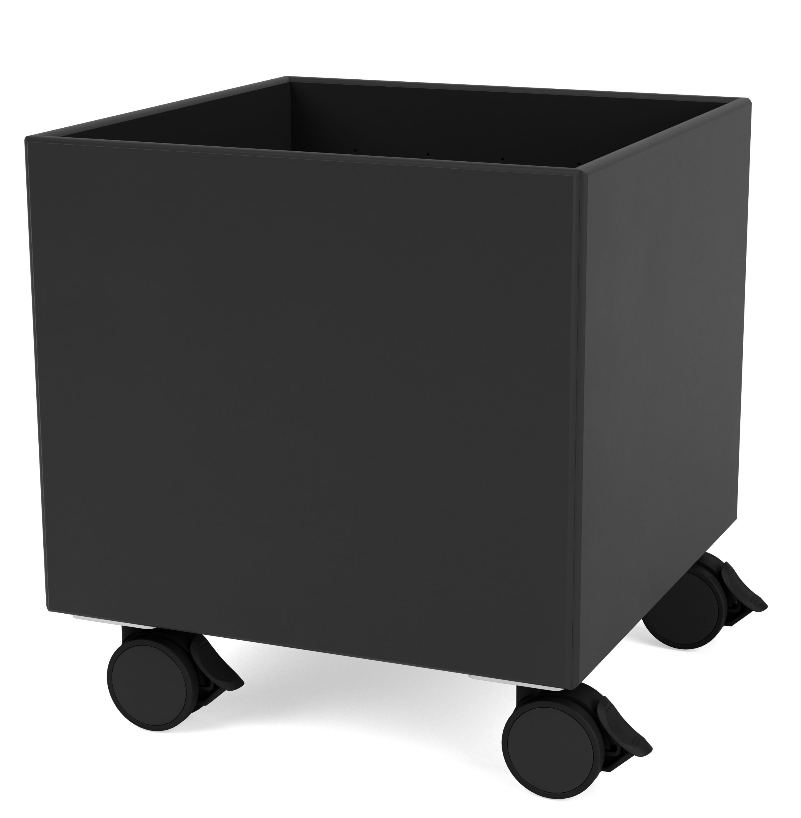 Schwarze Colour Box Aufbewahrungsbox auf Rollen. Praktische, mobile Aufbewahrungslösung für Büro und Zuhause.