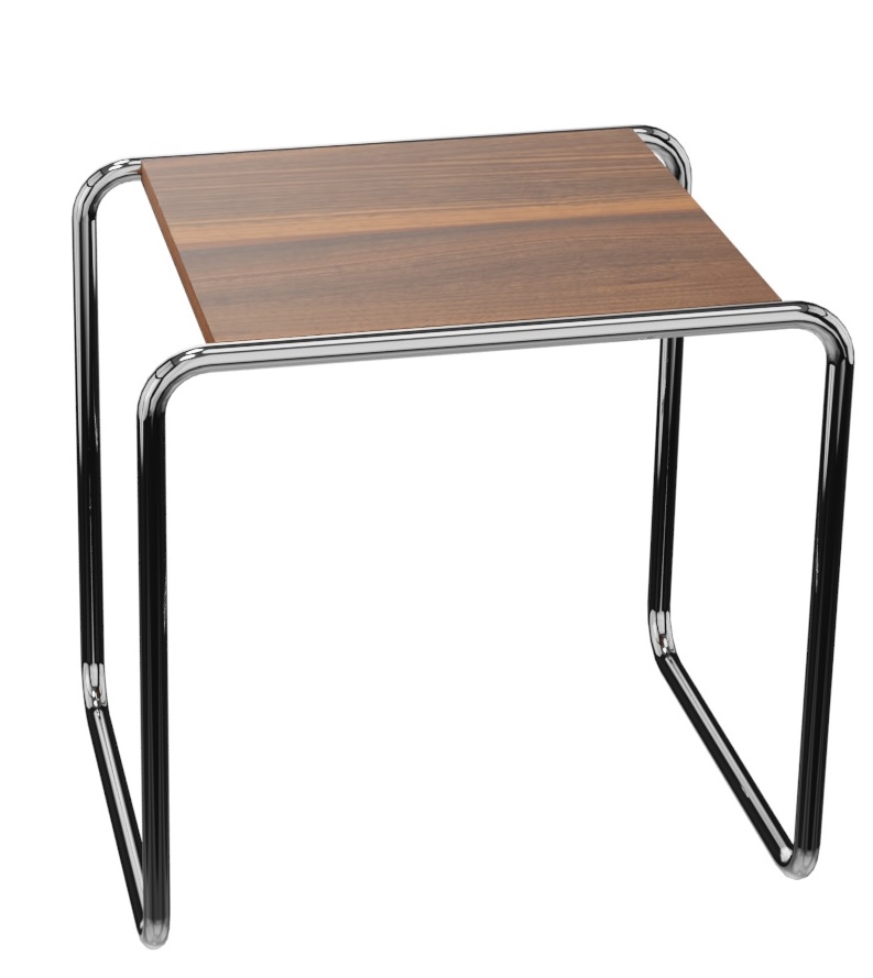 B 9 b Beistelltisch NUSSBAUM MASSIV GEÖLT / CHROM Thonet EINZELSTÜCK