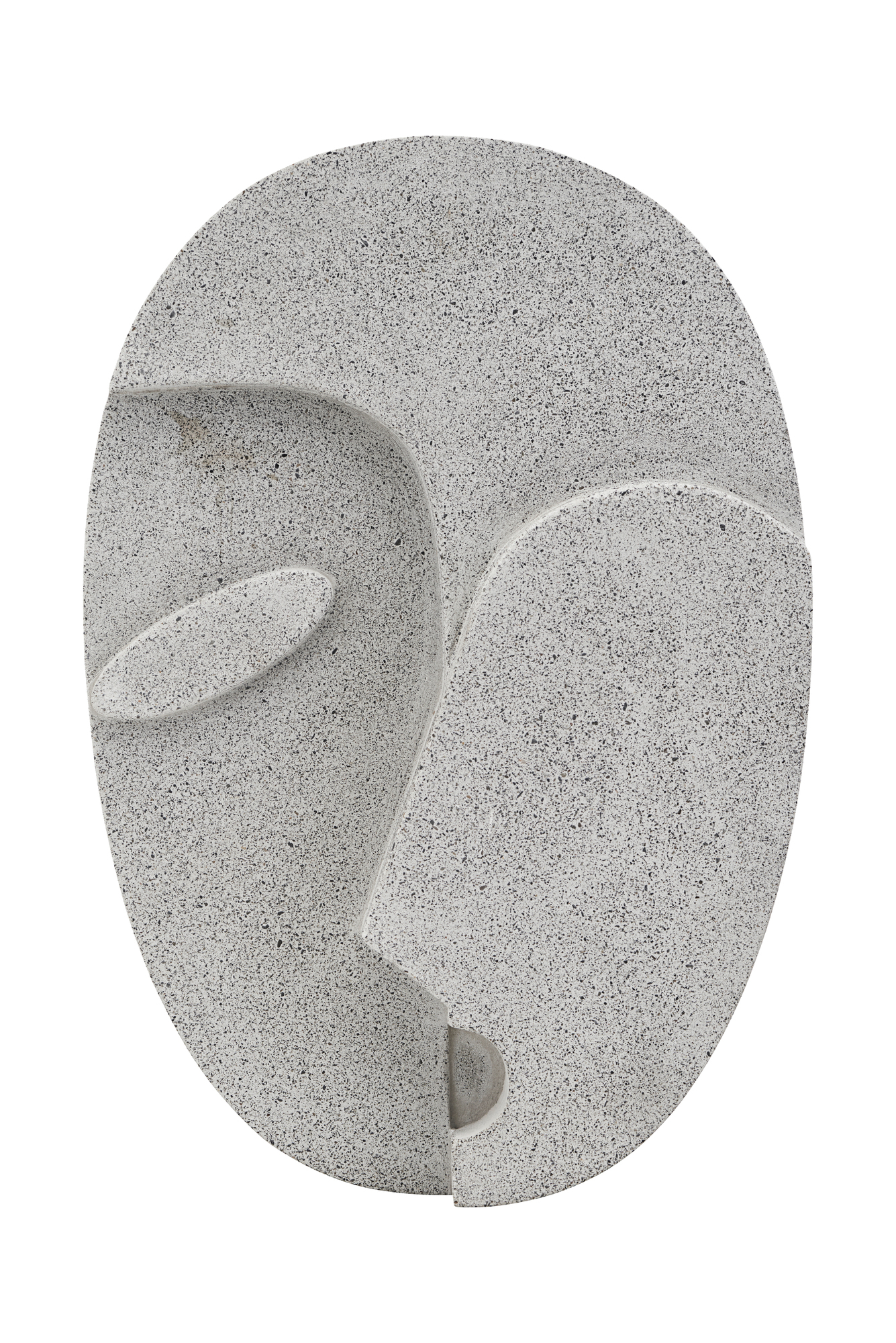 Graues Wall Art Face Wandobjekt von House Doctor, abstraktes Gesicht im runden Design für moderne Wanddekoration.