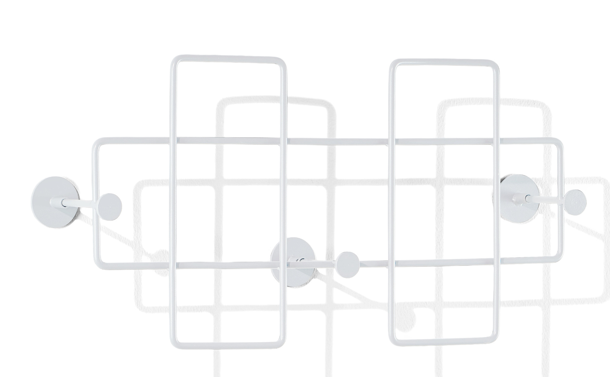 Weiße Bazar Wandgarderobe von Richard Lampert: Moderne Garderobe aus Metall mit Haken.