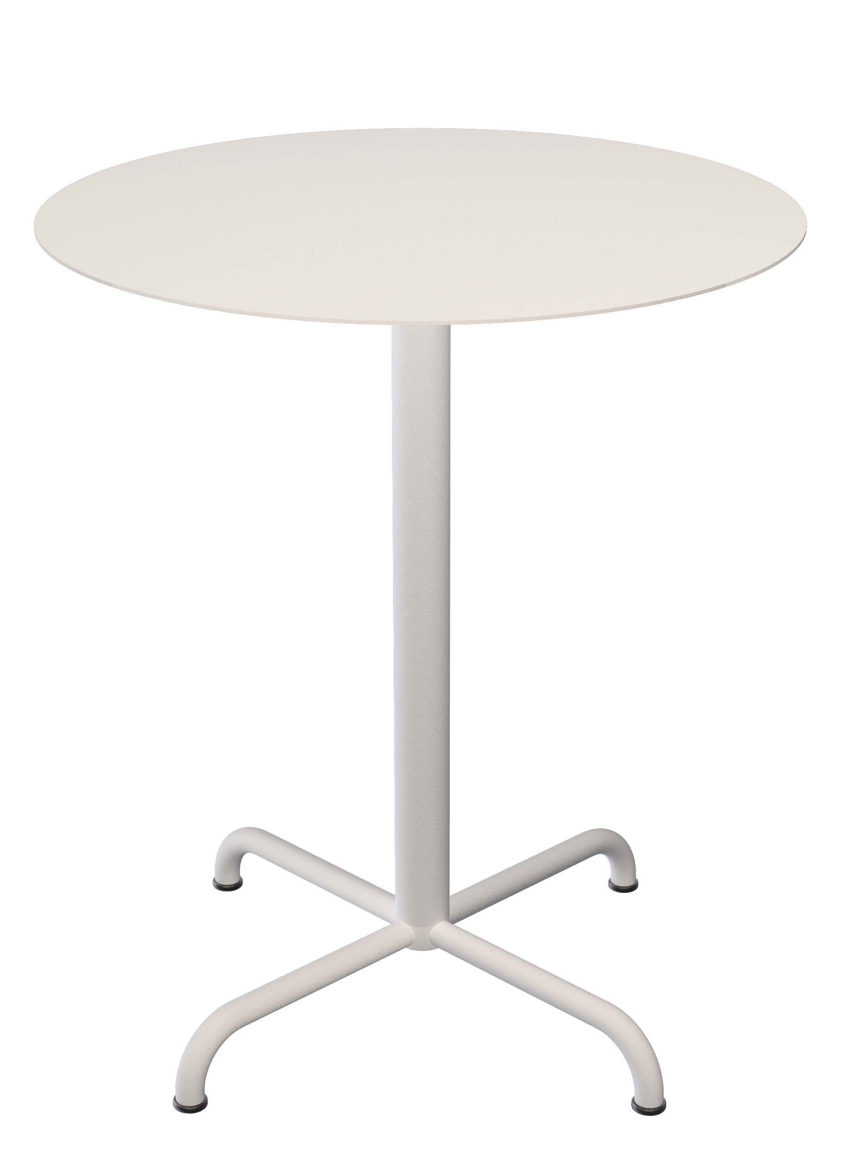 Weißer Pico Café Table Beistelltisch von Houe für den Outdoor-Bereich mit rundem Tischblatt.