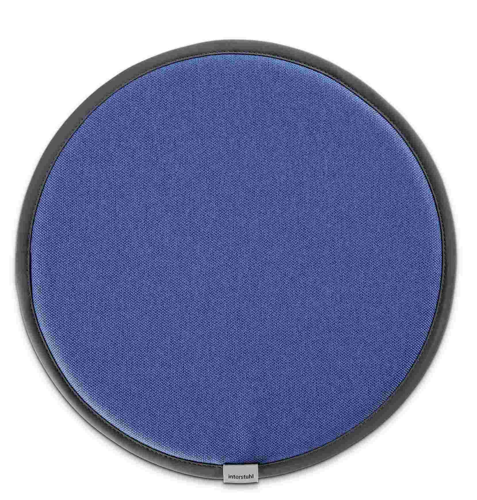 Dunkelblaues Sitzkissen für Interstuhl Up Hocker, rund, bequeme Sitzauflage für ergonomisches Sitzen.