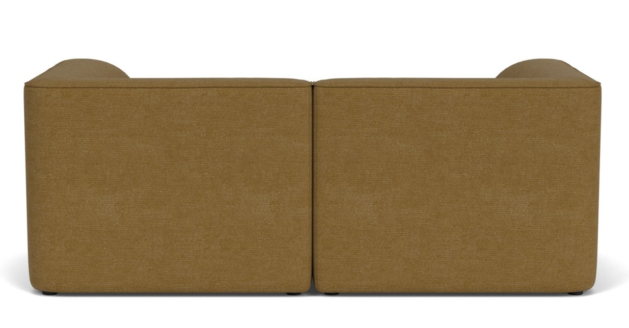 Frontansicht des Eave Modular Sofas, 2-Sitzer, in Bouclé-Stoff. Modernes Design Sofa.