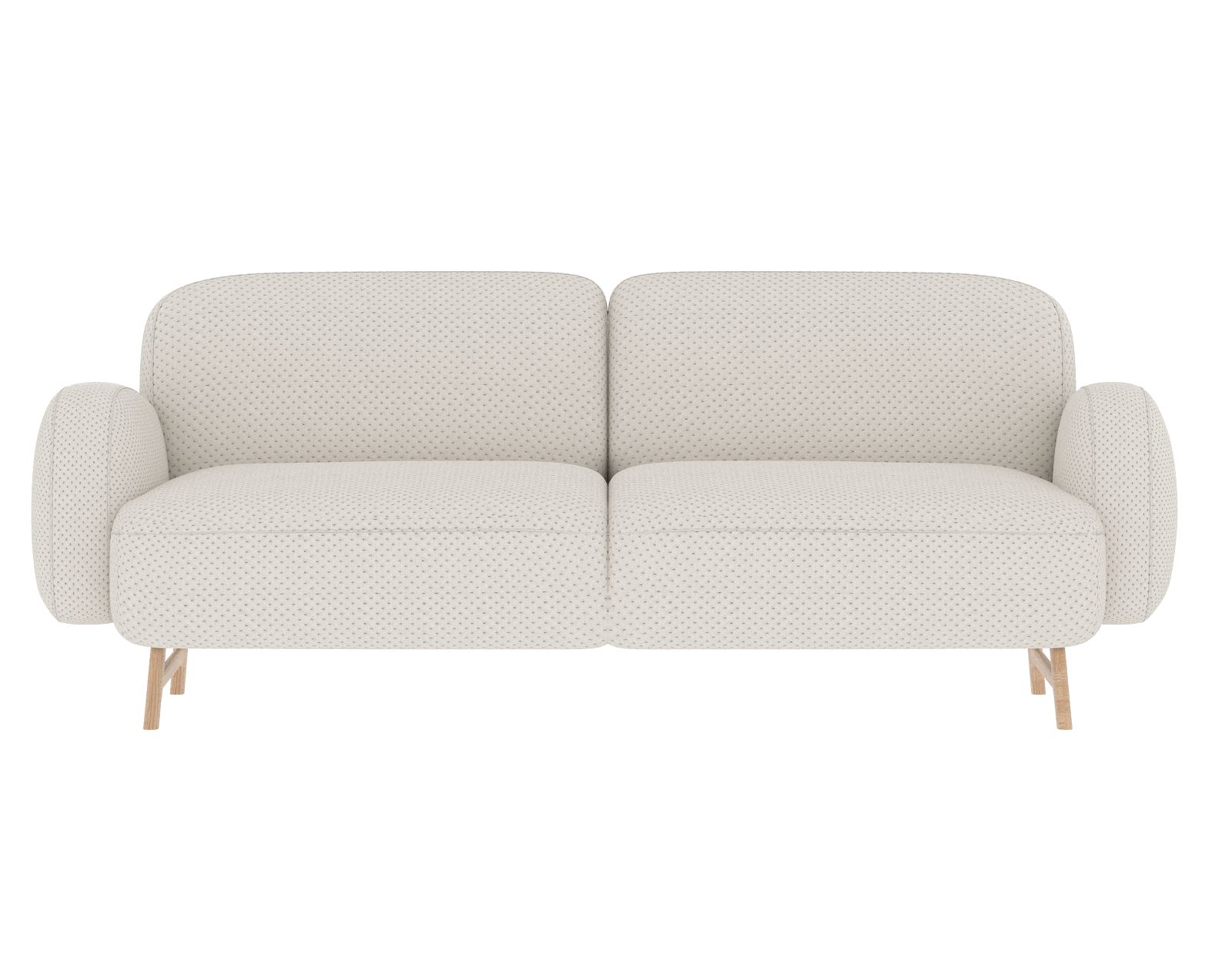 Auguste Sofa von Hartô, 3-Sitzer in Beige mit Holzfüßen, modernes Design für Wohnzimmer.