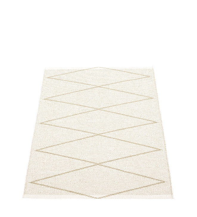 Pappelina Kunststoffteppich Max in Sand, 70x100 cm, mit Rautenmuster, ideal für Innen- und Außenbereich.