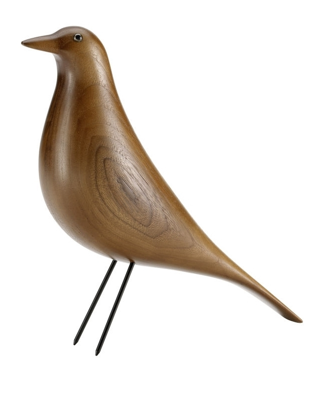 Eames House Bird Skulptur aus Nussbaumholz von Vitra, dekorative Holzfigur für Wohnaccessoires.
