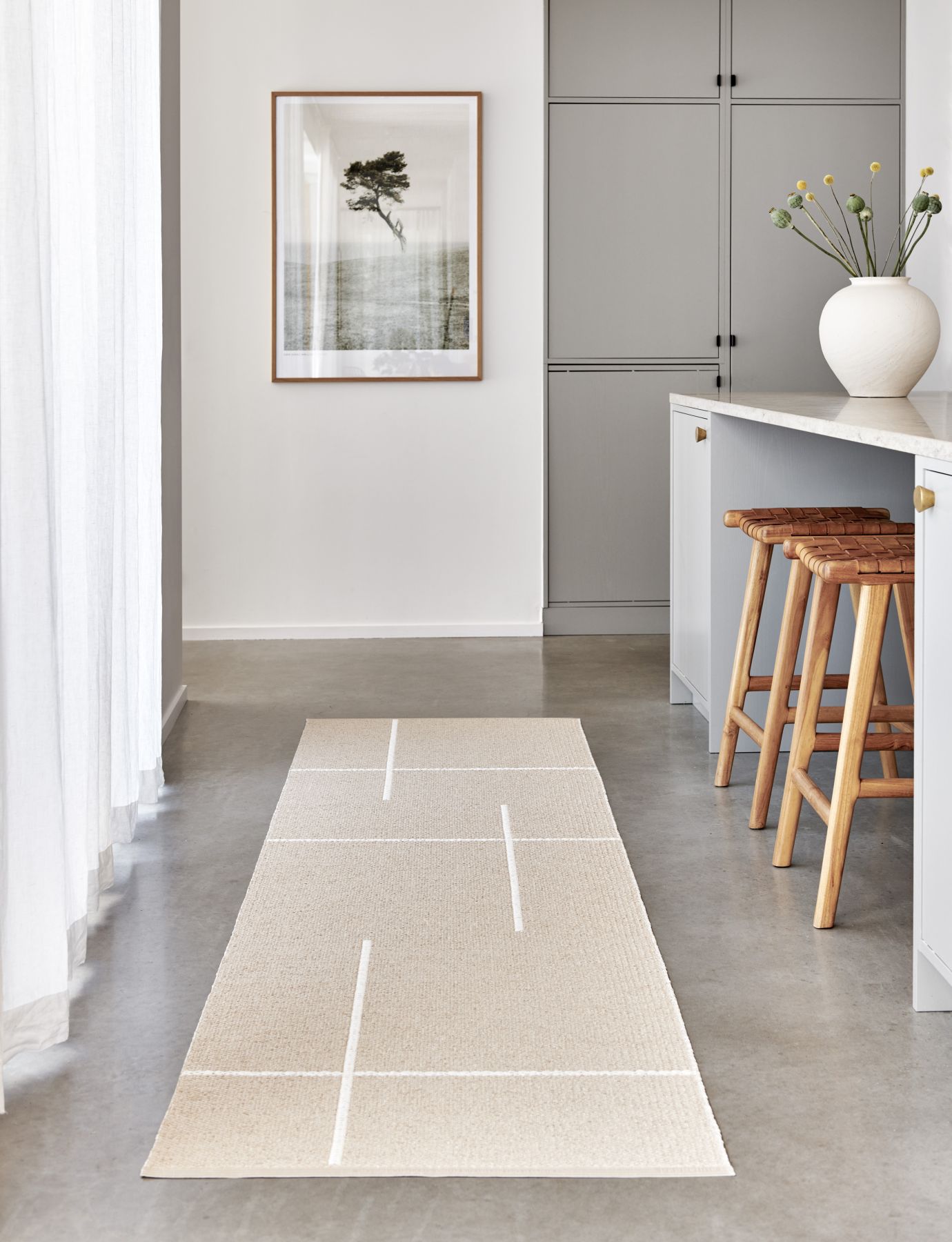 Fred Teppich 70x180cm beige Pappelina