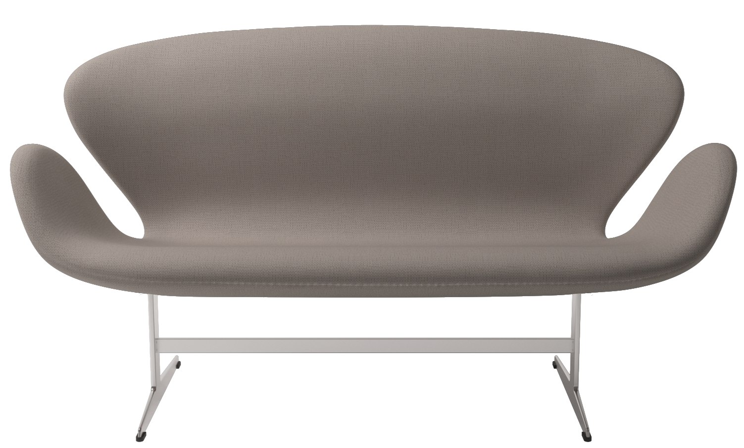 Graues Swan Sofa von Fritz Hansen mit Stoffbezug und Metallgestell. Designklassiker.