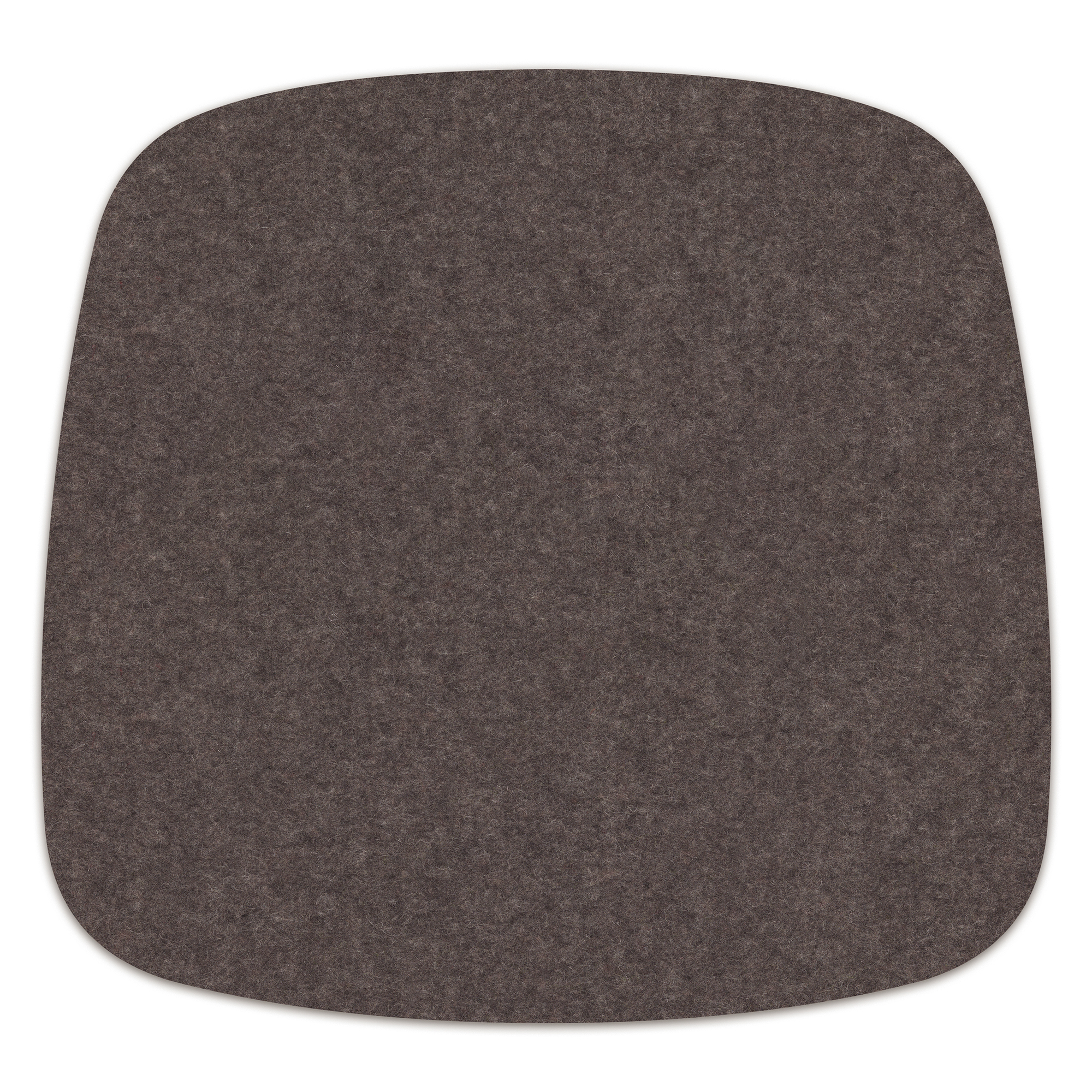 Braune Filz Sitzauflage für Eames Plastic Chair DAR/RAR/DAW, Hey Sign, Detailansicht.