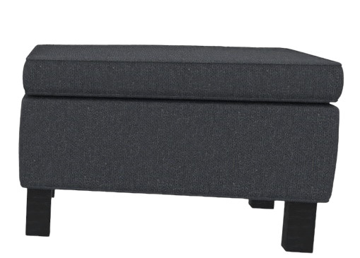 Anthrazitfarbener Krefeld Hocker von Knoll International mit dunklen Holzbeinen, ideal als Fußhocker oder Sitzgelegenheit.